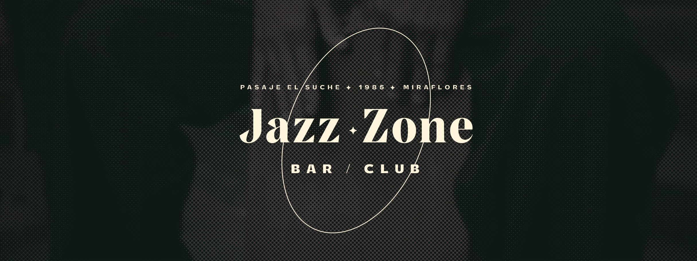 Jazz Zone — señalética y logotipo en muro de hormigón