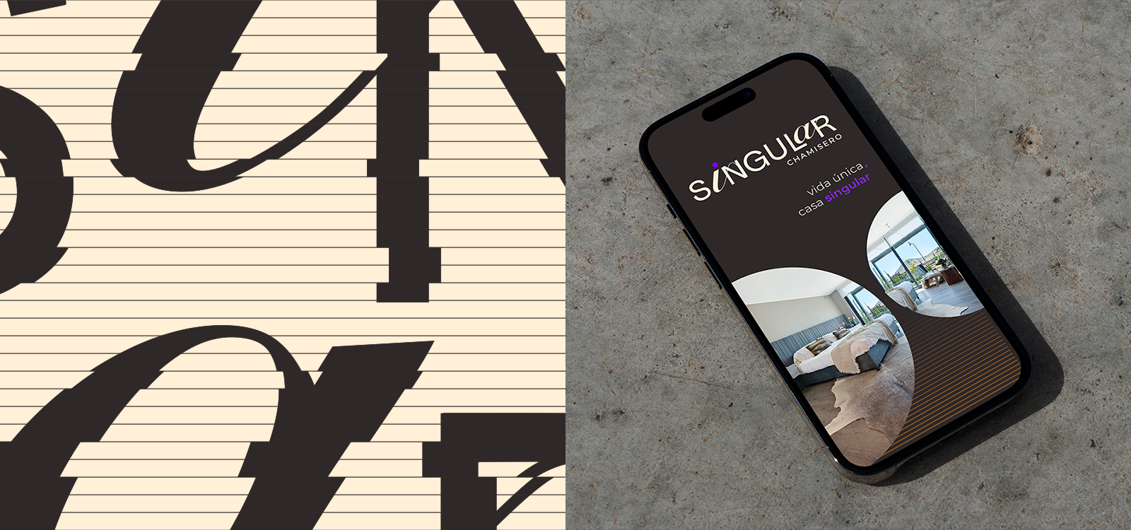 Singular — señalética y logotipo en muro de hormigón